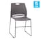 Flash Furniture Gray Plastic Stack Chair with Steel Sled Base, PK 5 5-RUT-NC499A-GY-GG - alternate 5